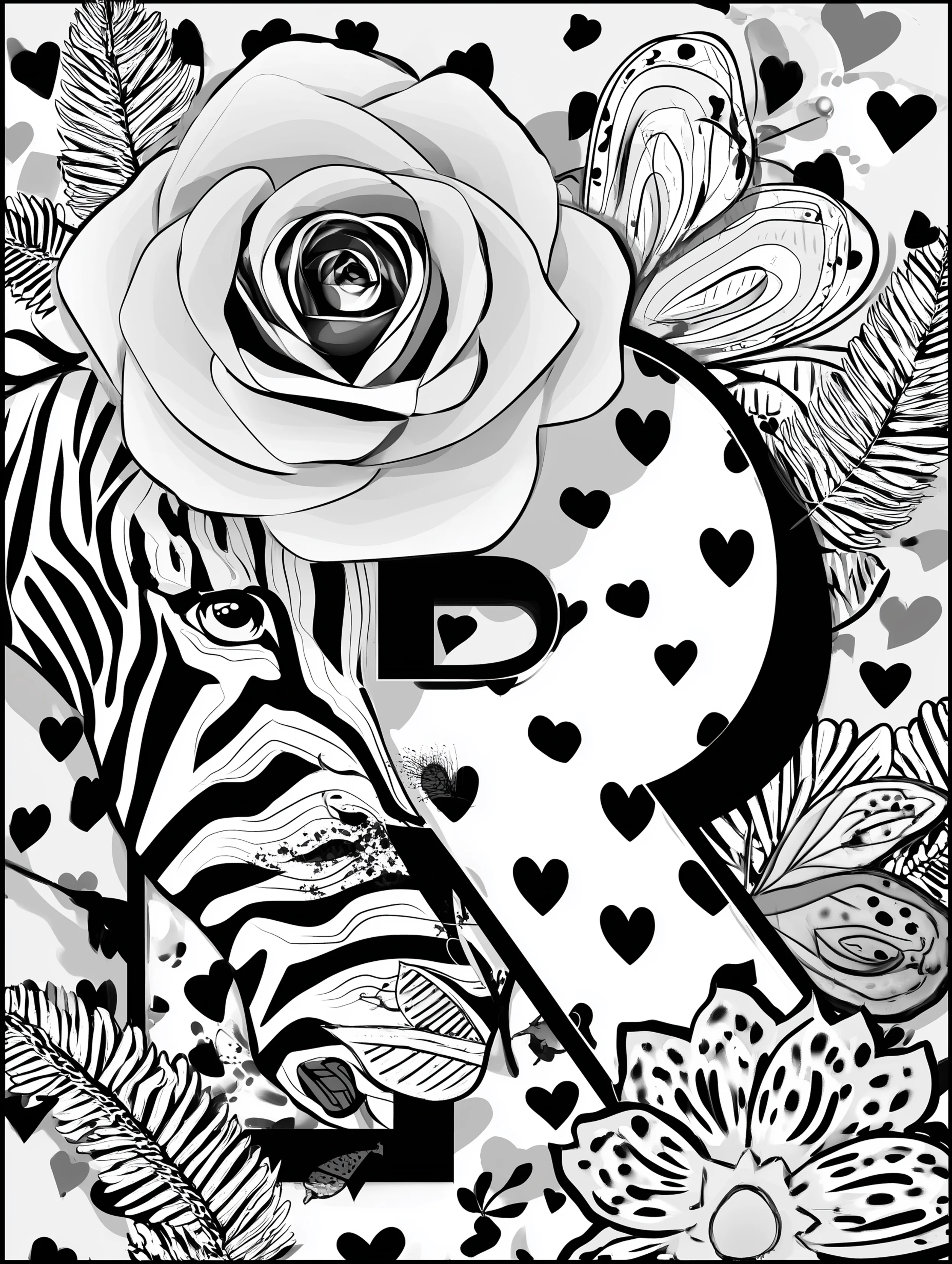 Free printable letter coloring page for adults featuring the letter R